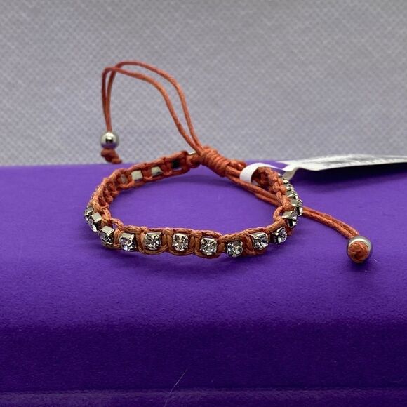 💛 Rhinestone& Rope Adjustable Bracelet - Picture 2 of 3